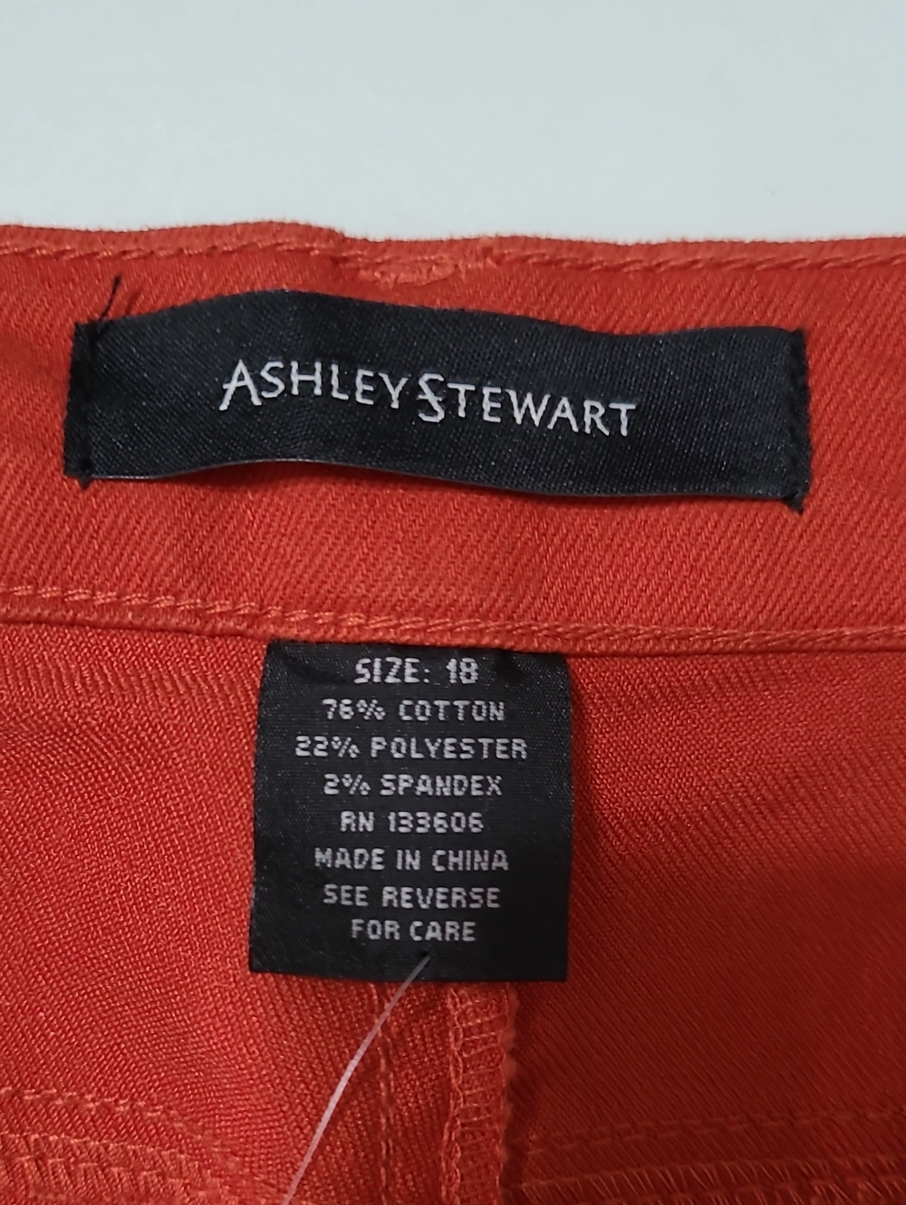 Ashley Stewart Dark Orange Jeans with Faux front pockets size 18 - Picture 3 of 7